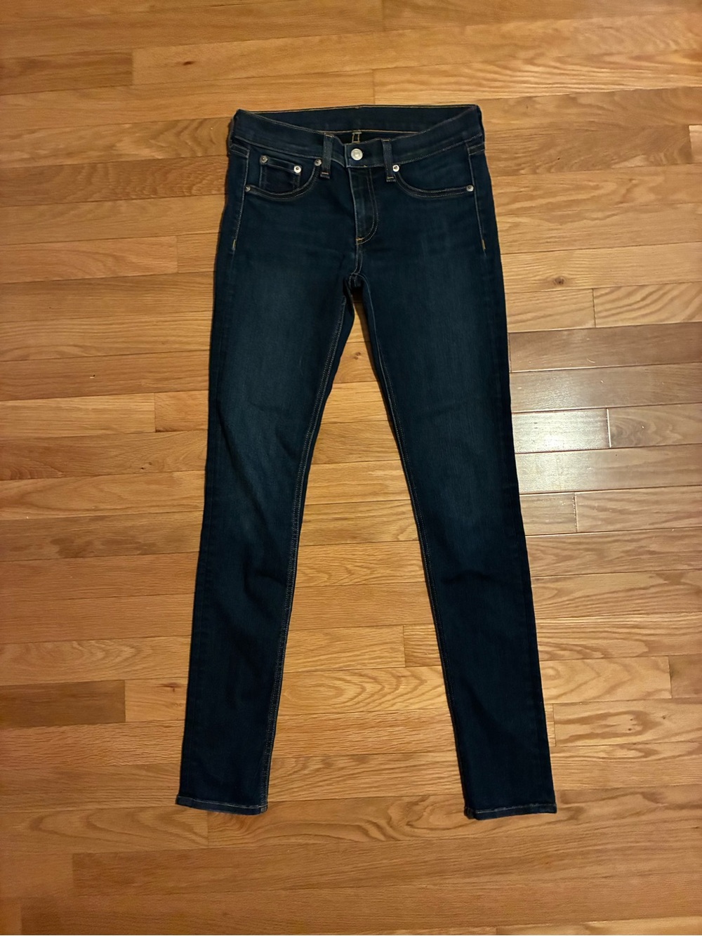 Rag & Bone High-Rise Straight Leg Jeans - Classic Blue Denim - Picture 1 of 6